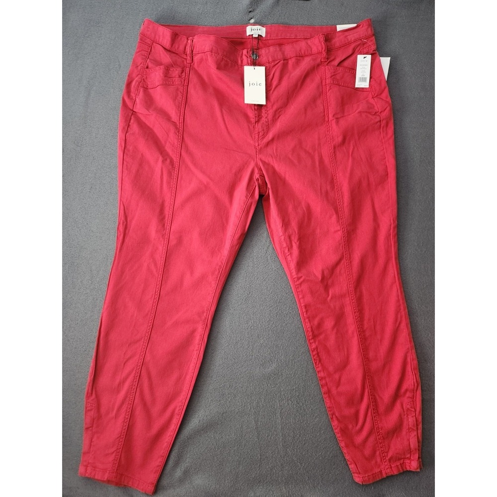 $228 Joie Women's Willa Skinny Leg Red Scooter Pants Sz 26W NWT High Rise Zipper